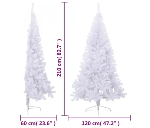 Poolik Kunstkuusk Alusega, Valge, 210 cm Pvc