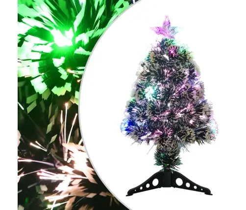 Izgaismota Ziemassvētku Egle, 64 Cm, Optiskā Šķiedra Vidaxl