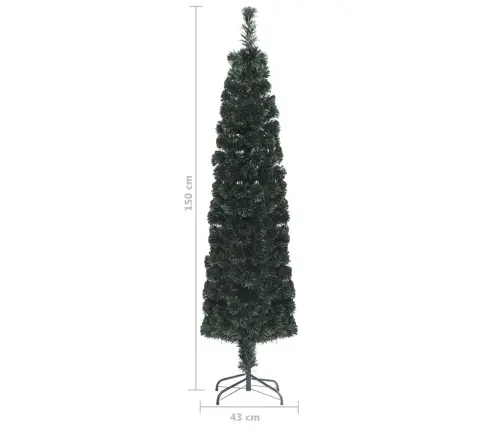 Ziemassvētku Egle Ar Statīvu, Šaura, 150 Cm, Optiskā Šķiedra Vidaxl