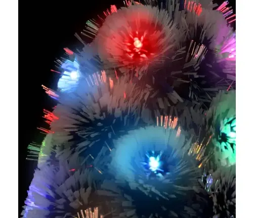 Valgustatud Kunstkuusk Valge Ja Sinine, 210 cm Kiudoptiline Valgustatud Kunstkuusk Valge Ja Sinine, 210 cm Kiudoptiline