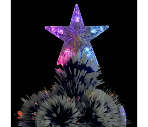 Valgustatud Kunstkuusk Valge Ja Sinine, 240 cm Kiudoptiline Valgustatud Kunstkuusk Valge Ja Sinine, 240 cm Kiudoptiline