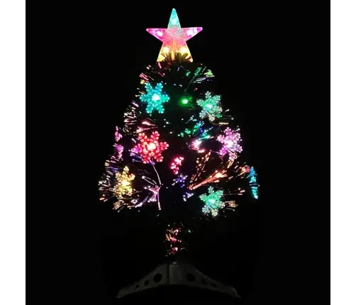 Mākslīgā Ziemassvētku Egle, Led, Melna, 64 Cm, Optiskā Šķiedra Vidaxl