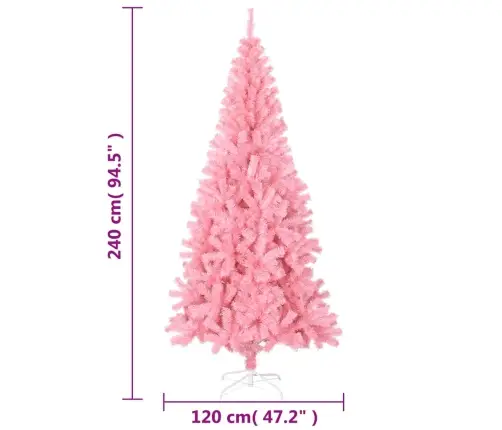 Mākslīgā Ziemassvētku Egle Ar Statīvu, Rozā, 240 Cm, Pvc Vidaxl