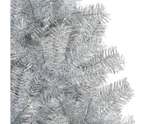 Mākslīgā Ziemassvētku Egle Ar Statīvu, 120 Cm, Sudrabaina, Pet Vidaxl