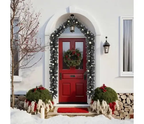 Ziemassvētku Vītne Ar Led Lampiņām, 10 M, Melna Vidaxl