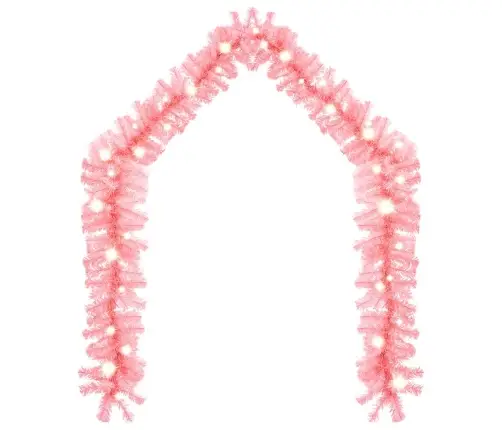 Ziemassvētku Vītne Ar Led Lampiņām, 20 M, Rozā Vidaxl