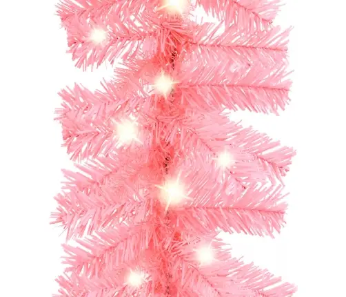 Ziemassvētku Vītne Ar Led Lampiņām, 20 M, Rozā Vidaxl