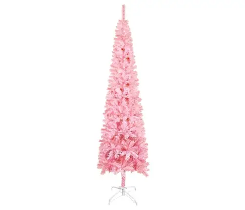 Mākslīgā Ziemassvētku Egle, Šaura, Rozā, 180 Cm Vidaxl