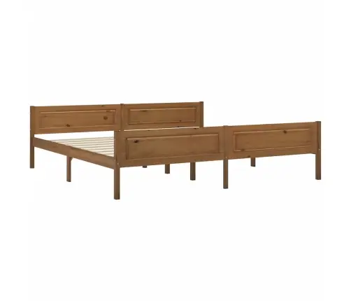 Gultas Rāmis, Medus Brūns, Priedes Masīvkoks, 200X200 Cm Vidaxl