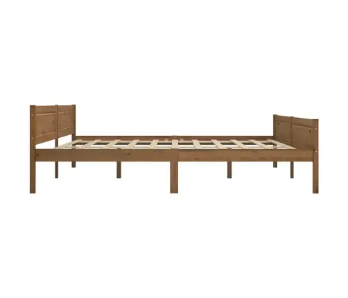 Gultas Rāmis, Medus Brūns, Priedes Masīvkoks, 200X200 Cm Vidaxl