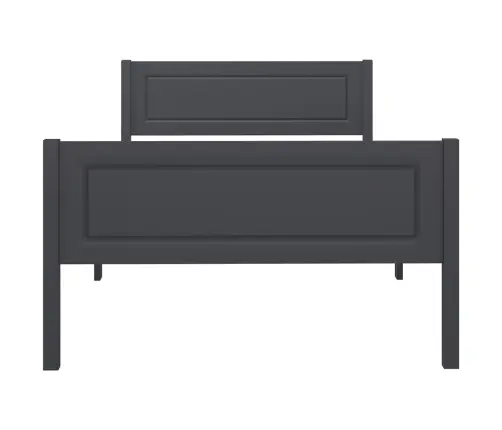 Gultas Rāmis, Priedes Masīvkoks, Pelēks, 100X200 Cm Vidaxl