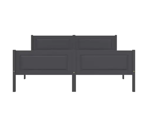 Gultas Rāmis, Pelēks, 160X200 Cm, Priedes Masīvkoks Vidaxl