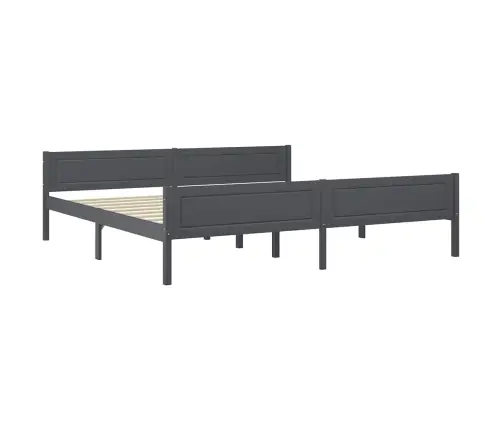 Gultas Rāmis, Priedes Masīvkoks, Pelēks, 200X200 Cm Vidaxl