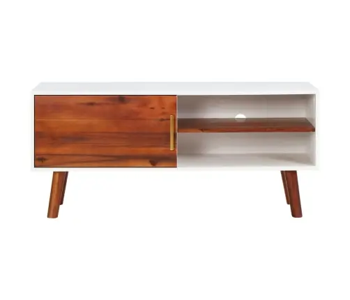 Tv Skapītis, 110X35X50 Cm, Akācijas Masīvkoks Un Mdf Vidaxl