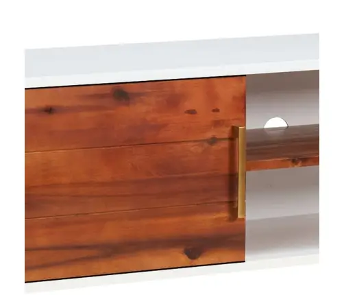 Tv Skapītis, 110X35X50 Cm, Akācijas Masīvkoks Un Mdf Vidaxl