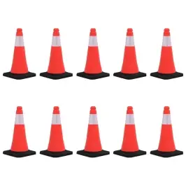 Atstarojoši Satiksmes Konusi Ar Smagām Pamatnēm, 10 Gab., 50 Cm Vidaxl