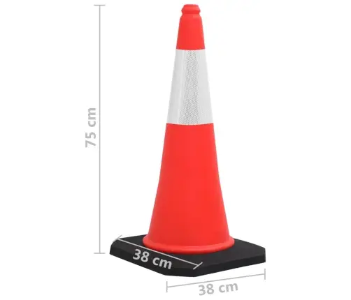 Įspėjamieji Kūgiai Su Tvirtais Pagrindais, 4Vnt., 75Cm