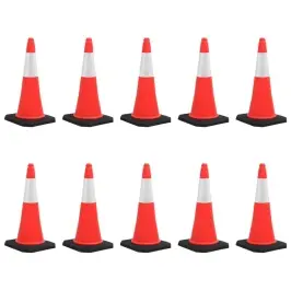 Atstarojoši Satiksmes Konusi Ar Smagām Pamatnēm, 10 Gab., 75 Cm Vidaxl