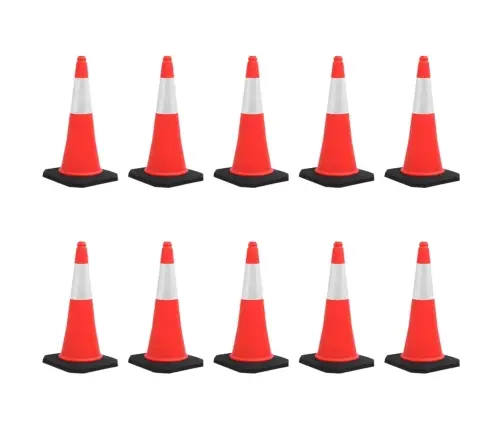 Atstarojoši Satiksmes Konusi Ar Smagām Pamatnēm, 10 Gab., 75 Cm Vidaxl