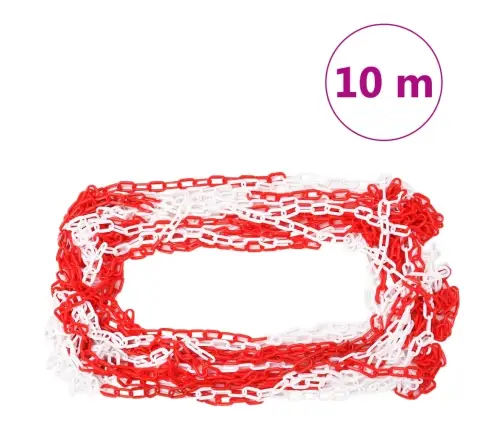 Satiksmes Konusu Komplekts, 10 M Ķēde, Sarkanbalts Vidaxl