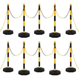 Ķēdes Stabiņu Komplekts, 10 M, Plastmasas Ķēde Vidaxl