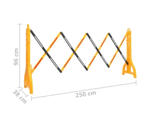 Satiksmes Barjera, Salokāma, Dzeltena Un Melna, 250X38X96 Cm Vidaxl