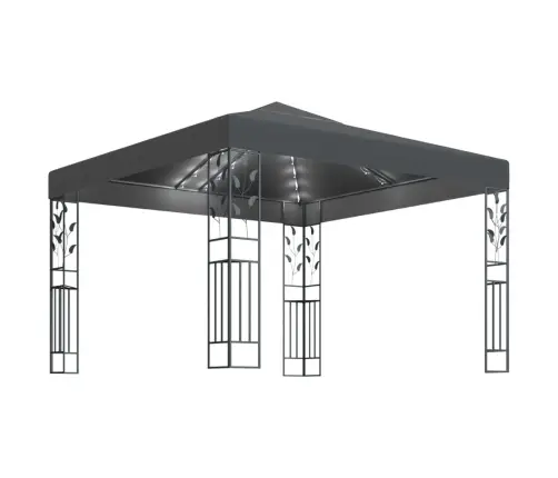 Pavėsinė Su Lemputėmis Led, Antracito, 3X3 M