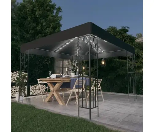 Pavėsinė Su Lemputėmis Led, Antracito, 3X3 M