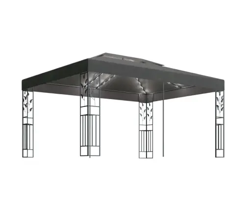 Varjualune Topeltkatuse Ja Led-Nöörvalgustiga 3X4 M Antratsiit