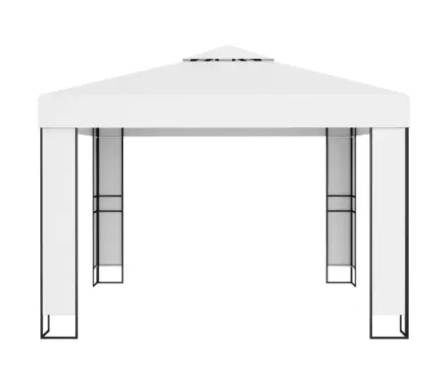 Pavėsinė Su Lemputėmis Led Ir Dvigubu Stogu, Baltos, 3X3M