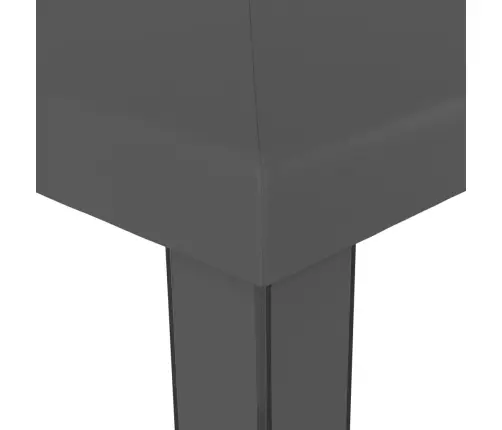 Dārza Nojume Ar Dubulto Jumtu Un Led Lampiņām, 3X3 M, Pelēka Vidaxl