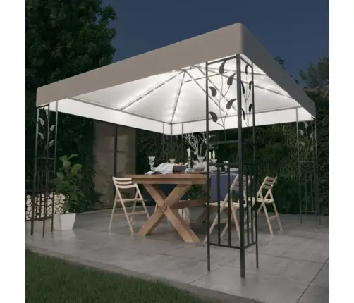 Varjualune, Led-Nöörvalgustitega, 3 X 3 M, Valge