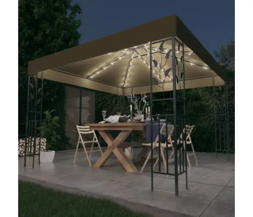 Varjualune, Led-Nöörvalgustitega, 3 X 3 M, Pruunikashall