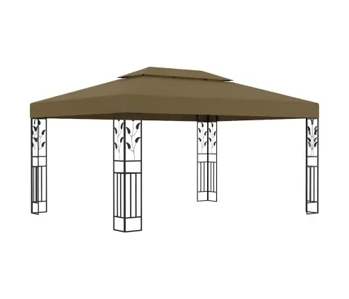 Varjualune Topeltkatuse, Led-Nöörvalgustiga 3X4 M Pruunikas