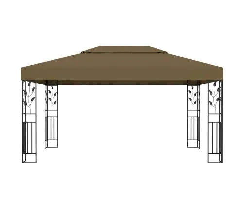 Varjualune Topeltkatuse, Led-Nöörvalgustiga 3X4 M Pruunikas