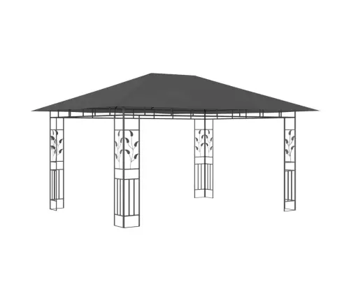 Dārza Nojume Ar Moskītu Tīklu Un Led, 4X3X2,73 M, Pelēka Vidaxl