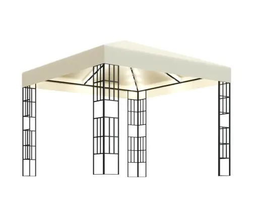 Varjualune, Led-Nöörvalgustitega, 3 X 3 M, Kreemjas