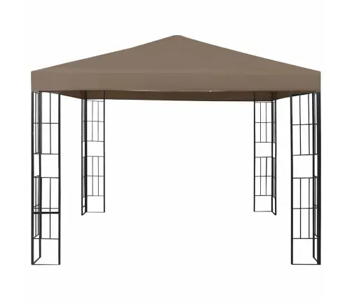 Dārza Nojume Ar Led Lampiņu Virtenēm, 3X3 M, Pelēkbrūna Vidaxl