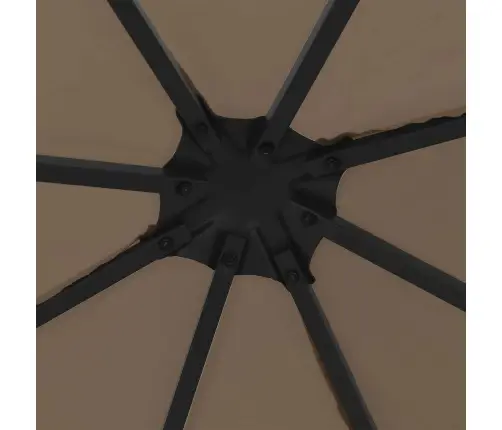 Dārza Nojume Ar Led Lampiņu Virtenēm, 3X3 M, Pelēkbrūna Vidaxl