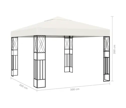 Varjualune, Led-Nöörvalgustitega, 3 X 3 M, Kreemjas, Kangas