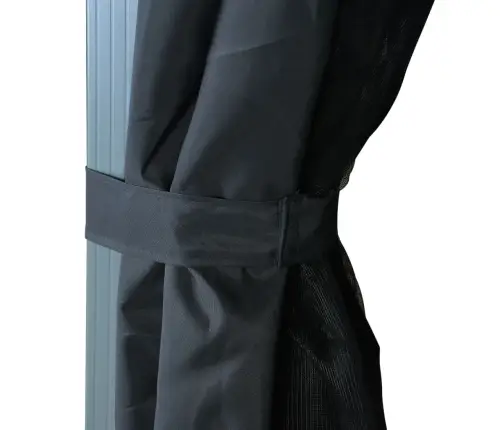 Dārza Nojume Ar Aizkariem Un Led Lampiņām, 3X3 M, Pelēka Vidaxl