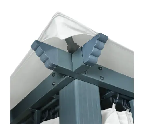 Dārza Nojume Ar Aizkariem Un Led Lampiņām, 4X3 M, Krēmkrāsas Vidaxl