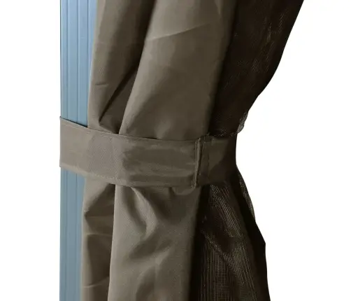 Dārza Nojume Ar Aizkariem Un Led Lampiņām, 4X3 M, Pelēkbrūna Vidaxl