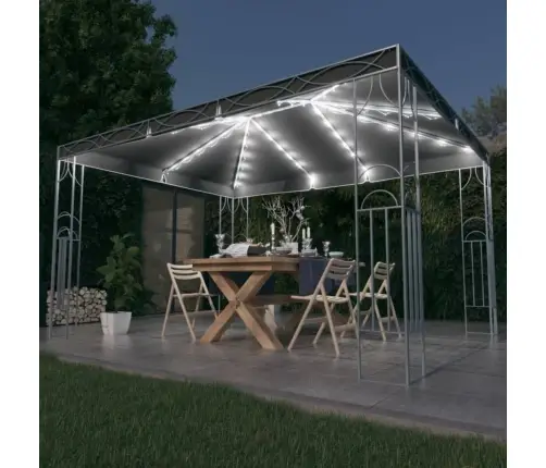 Pavėsinė Su Lemputėmis Led, Antracito, 400X300 Cm