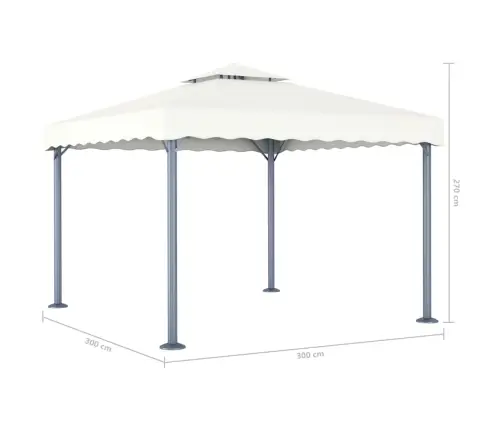 Dārza Nojume Ar Led Lampiņu Virtenēm, 300X300 Cm, Krēmkrāsas Vidaxl