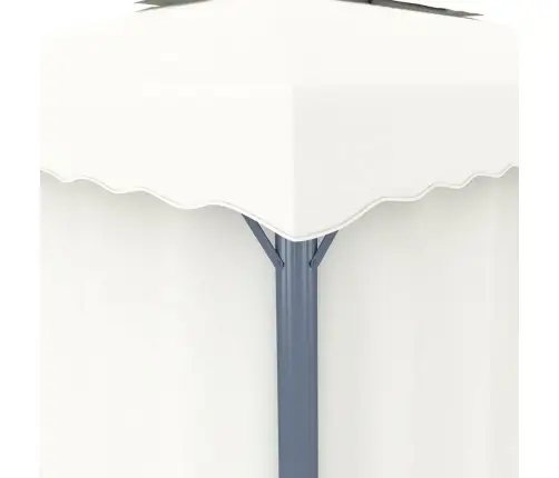 Dārza Nojume Ar Aizkariem Un Led Lampiņām, 3X3 M, Krēmbalta Vidaxl