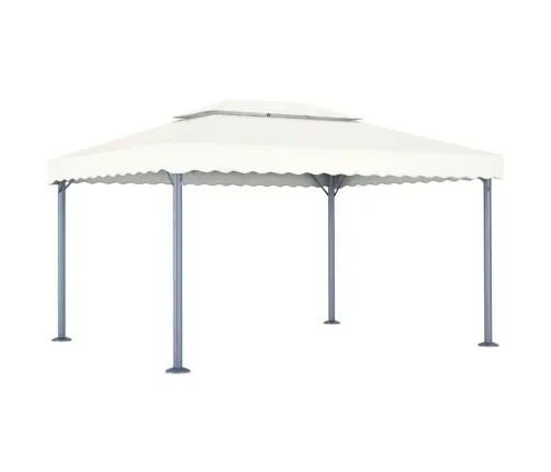 Dārza Nojume Ar Led Lampiņām, 400X300 Cm, Krēmkrāsas, Alumīnijs Vidaxl