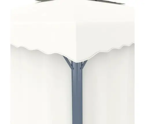 Dārza Nojume Ar Aizkariem Un Led Lampiņām, 4X3 M, Krēmbalta Vidaxl