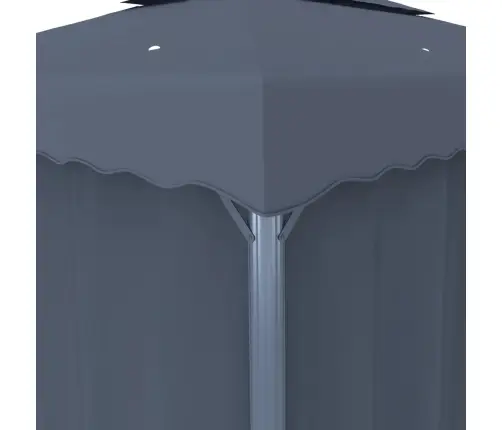 Pavėsinė Su Lemputėmis Ir Užuolaidomis Led, Antracito, 4X3M