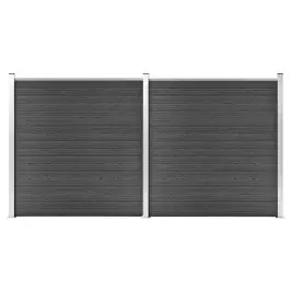 Žoga Paneļu Komplekts, 353X186 Cm, Melns Wpc Vidaxl